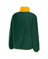 Women's Wear by Erin Andrews Green Bay Packers Polar Fleece Raglan Full-Snap Jacket