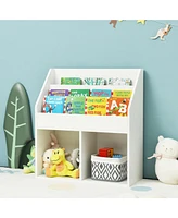 Costway Kids Wooden Bookshelf Bookcase Children Toy Storage Cabinet Organizer