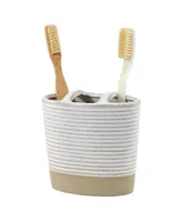 Avanti Drift Lines Textured Ribbed Ceramic Toothbrush Holder