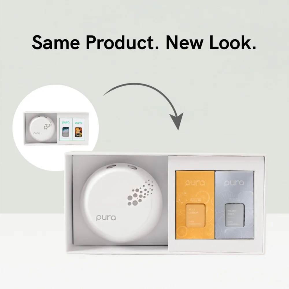 Pura Smart Fragrance Diffuser Device Set - Pacific Aqua, Yuzu Citron - Home Scent Diffuser with Refills - Fragrance Diffuser