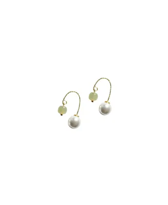 Ana — Pearl jade thread earrings