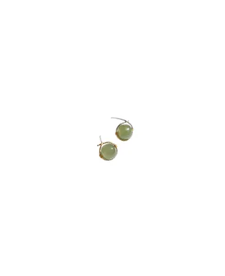 seree Sydney - Green jade bead stud earrings