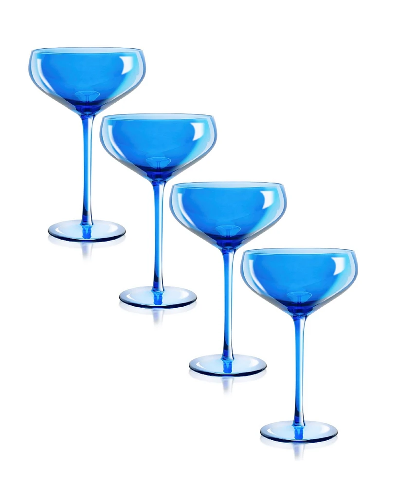 Carnival Coupe 13 oz Glasses, Set of 4