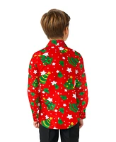 Suitmeister Big Boys Christmas Trees Stars Long Sleeves Shirt