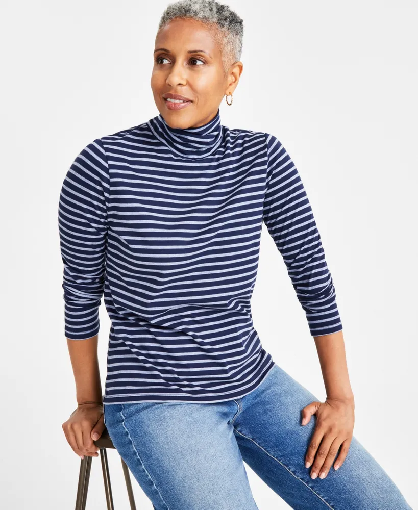 Style & Co Women's Classic Turtleneck Long-Sleeve Top, Created for Macy's