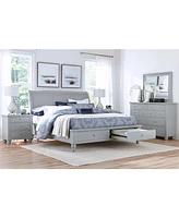 Closeout! Cambridge Grey Sleigh Storage Queen Bed