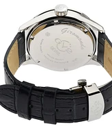 GV2 by Gevril Men's Giromondo Swiss Quartz Black Leather Watch 42mm