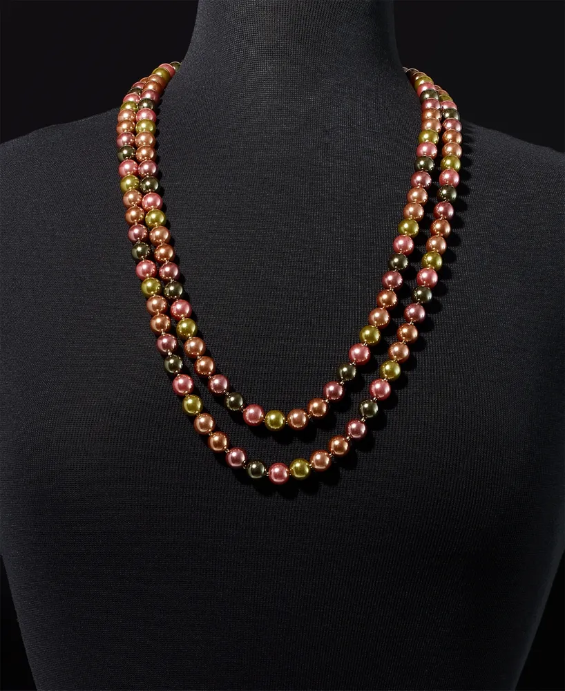 Charter Club Gold-Tone Mixed Color Imitation Pearl 60" Strand Necklace, Created for Macy's