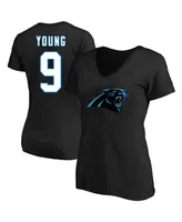 Women's Fanatics Bryce Young Black Carolina Panthers Plus Player Name and Number V-Neck T-shirt