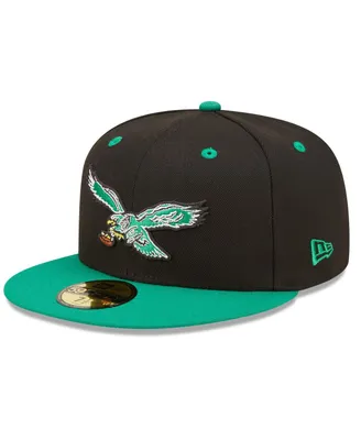 Men's New Era Black, Kelly Green Philadelphia Eagles Flipside 59FIFTY Fitted Hat