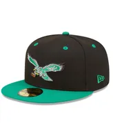 Men's New Era Black, Kelly Green Philadelphia Eagles Flipside 59FIFTY Fitted Hat