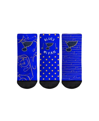 Toddler Boys and Girls Rock 'Em Socks St. Louis Blues #1 Fan 3-Pack Crew Socks Set