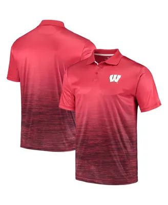 Men's Colosseum Red Wisconsin Badgers Marshall Polo Shirt