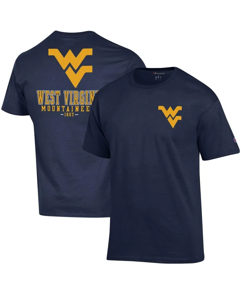 Men's Champion Navy West Virginia Mountaineers Stack 2-Hit T-shirt