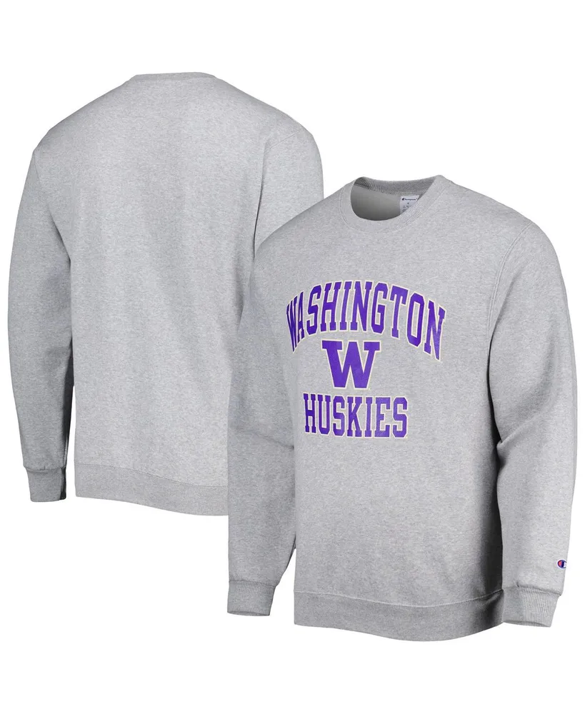 Men's Champion Heather Gray Washington Huskies High Motor Pullover Sweatshirt