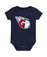 Newborn and Infant Boys Girls Navy Cleveland Guardians Primary Team Logo Bodysuit