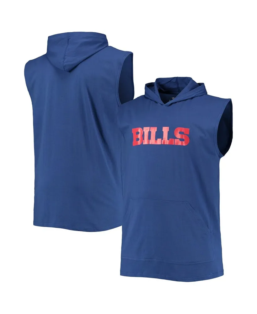 Men's Royal Buffalo Bills Big and Tall Muscle Sleeveless Pullover Hoodie