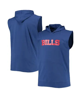 Men's Royal Buffalo Bills Big and Tall Muscle Sleeveless Pullover Hoodie