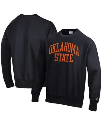 Men's Champion Black Oklahoma State Cowboys Arch Reverse Weave Pullover Sweatshirt