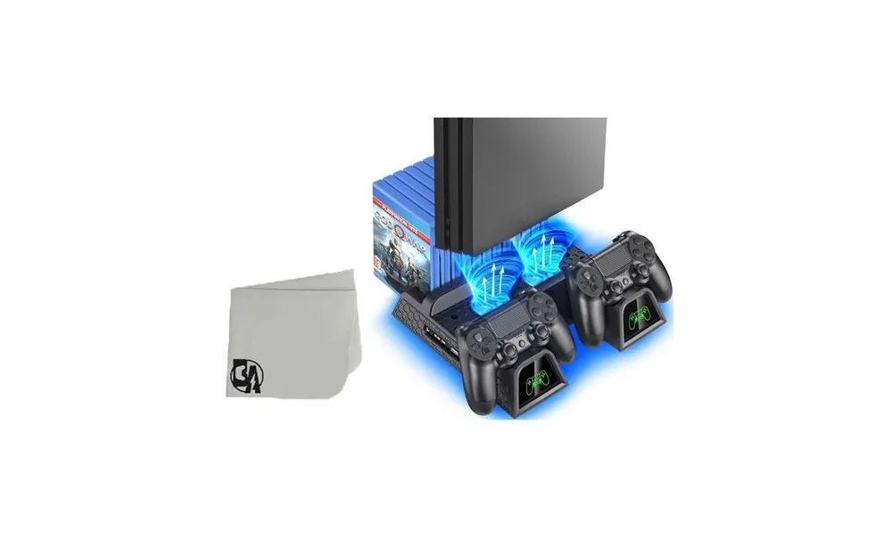 Bolt Axtion PlayStation 4 Cooling Fan Station Stand with Dual Controller  Charger Dock Station Bolt Axtion