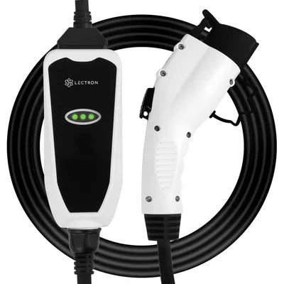 Lectron Level 1 / Level 2 Portable J1772 Ev Charger (12 Amp / 32 Amp) with Dual Charging Plugs (Nema 5-15 & 14-50)