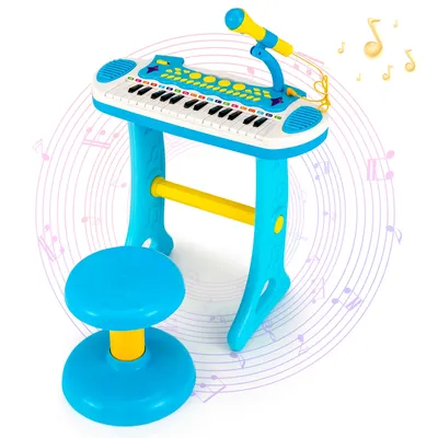 Costway 31 Key Kids Piano Keyboard Toy Toddler Musical Instrument w/ Microphone