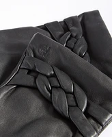 Cole Haan Women's Braided-Cuff Leather Gloves