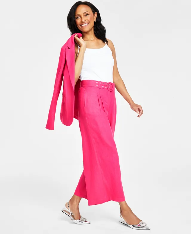 I.N.C. International Concepts Petite Satin High-Rise Wide-Leg Pants,  Created for Macy's - Macy's