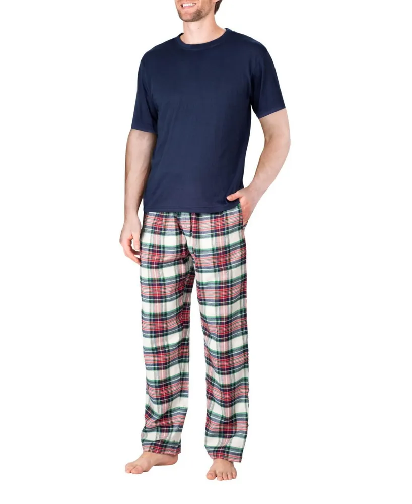 Men's Short Sleeve Flannel Pajama Set