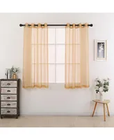 GoodGram Montauk Accents 2 Piece Grommet Top Summery Sheer Voile Window Curtain Panels For Small/Short Windows