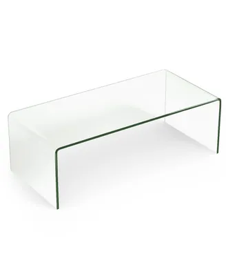 Tempered Glass Coffee Table Accent Cocktail Side Table Living Room Furniture