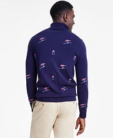 Club Room Men's Cotton Skier Embroidered Turtleneck Sweater, Created for Macy's