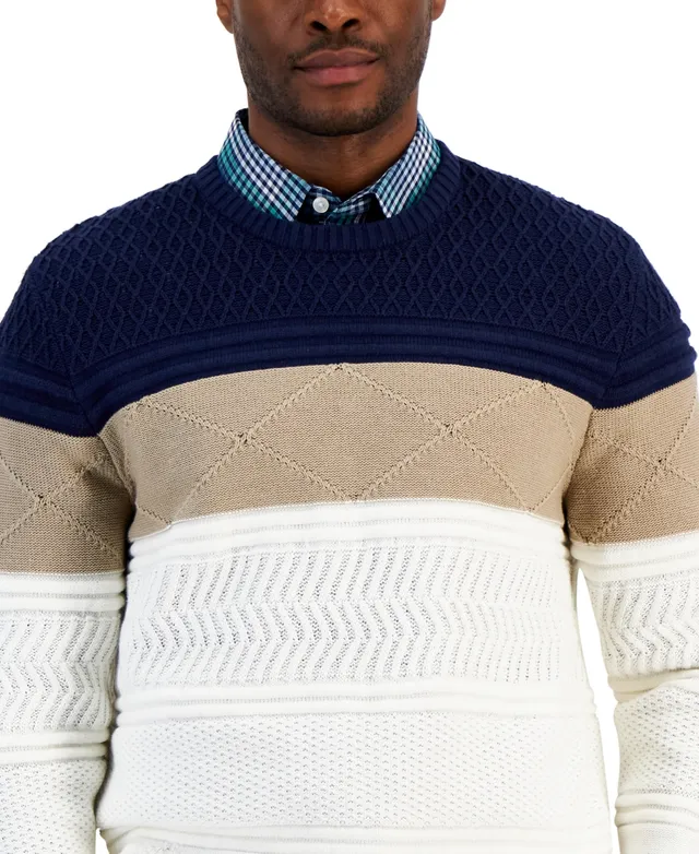 Colorblock Yoke Pullover Sweater