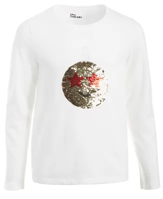 Epic Threads Big Girls Sequin Smiley Ornament Long-Sleeve T-Shirt, Created for Macy's