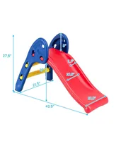 Costway 2 Step Children Folding Slide Plastic Fun Toy Up-down Suitable for Kids