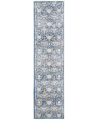 Safavieh Brentwood BNT896 Navy and Creme 2' x 12' Runner Area Rug