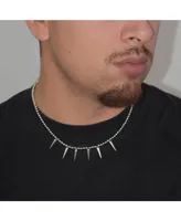 Beaded Spike Necklace / Stainless Steel Beads