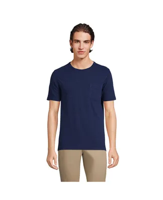 Lands' End Men's Short Sleeve Garment Dye Slub Pocket Tee