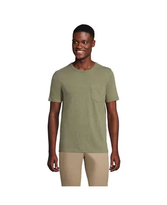 Lands' End Men's Short Sleeve Garment Dye Slub Pocket Tee