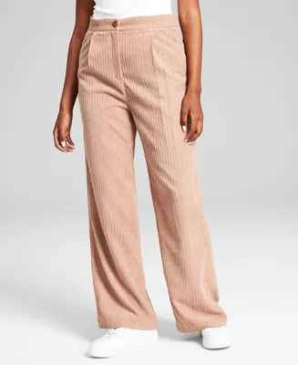 And Now This Women's Corduroy Pleated Wide-Leg Pants