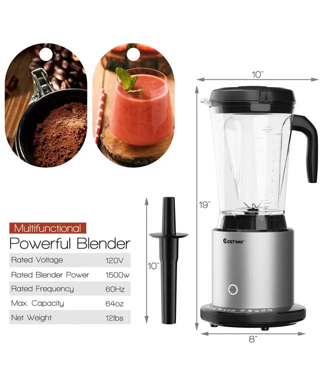 1500W Smoothie Maker High Power Blender with 10 Speeds - Costway