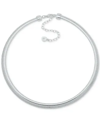 Anne Klein Silver-Tone Omega Chain Collar Necklace, 16" + 3" extender