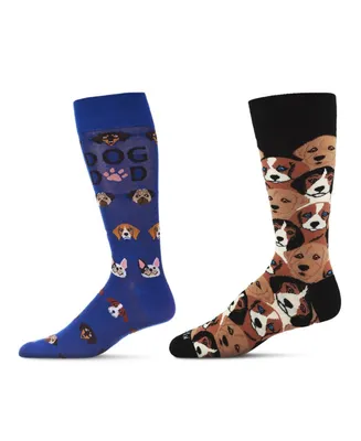 MeMoi Men's Crew Animal Assortment Socks, Pair of 2 