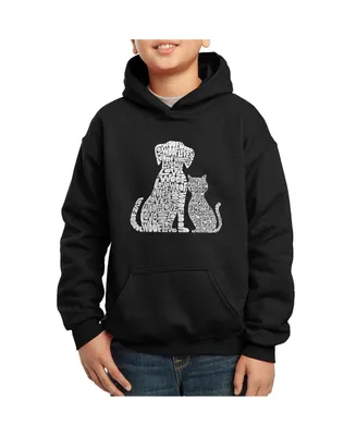 La Pop Art Boys Word Hooded Sweatshirt - Dogs and Cats