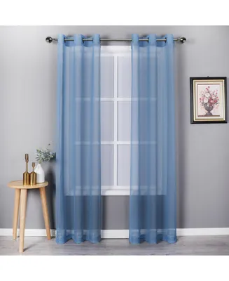Kate Aurora Basic Home Custom Sheer Voile Grommet Top Window Curtains