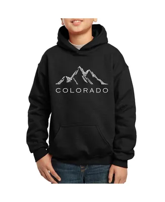 Big Boy's Word Art Hooded Sweatshirt - Colorado Ski Towns