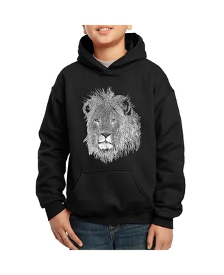 Big Boy's Word Art Hooded Sweatshirt - Lion