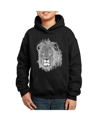 La Pop Art Boys Word Hooded Sweatshirt - Lion