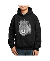 Big Boy's Word Art Hooded Sweatshirt - Lion