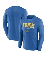 Men's Fanatics Heathered Royal Golden State Warriors Where Legends Play Iconic Practice Long Sleeve T-shirt